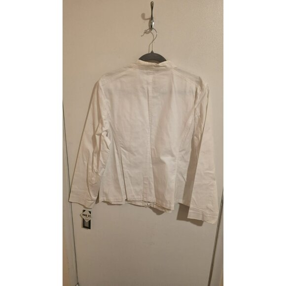 Hillard & Hanson Jacket Womens XL White Cotton Lycra NWT MSRP $42 Preppy - Picture 2 of 10